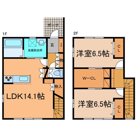 Green tree　西棟の物件間取画像